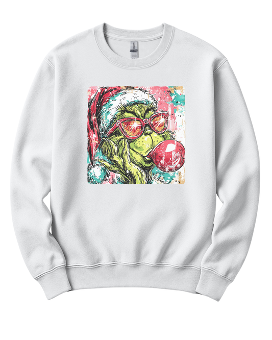 Holiday Grinch Bubblegum Sweatshirt