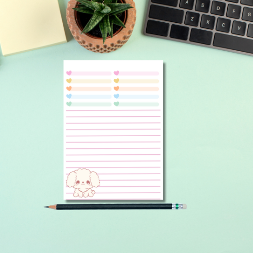 Kawaii Puppy 5x7 Notepad